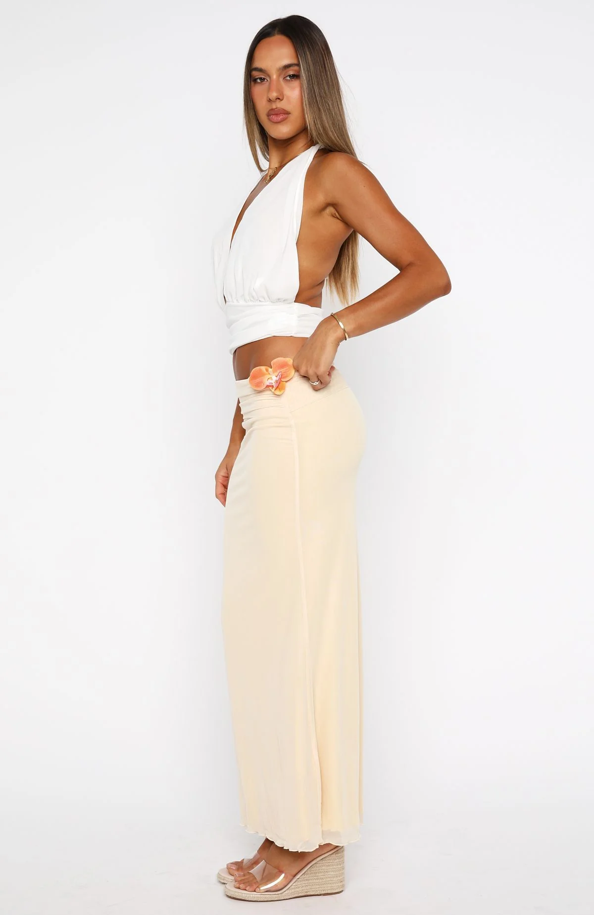 Among The Flowers Maxi Skirt Lemon - Image 3