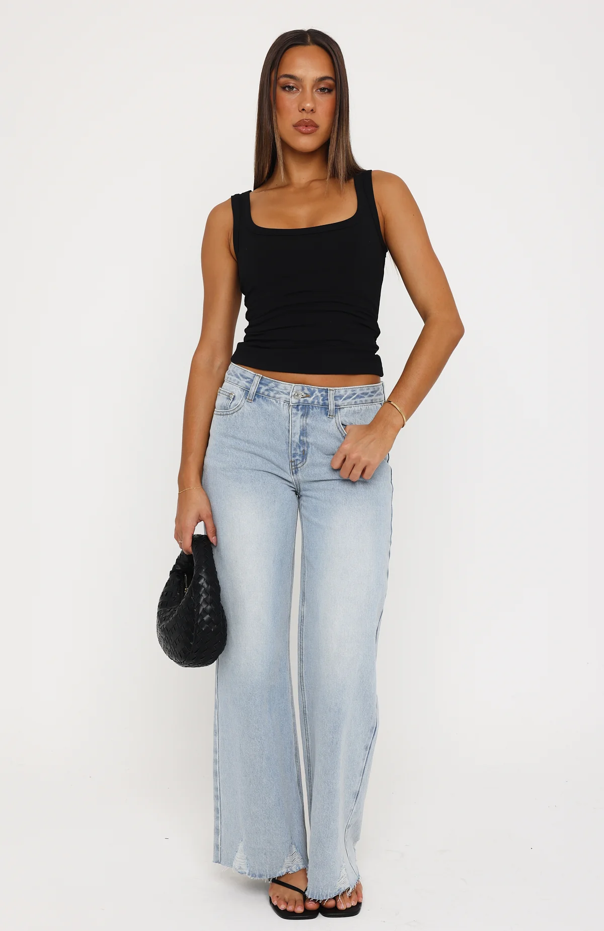 Big City Dreams Mid Rise Wide Leg Jeans Light Blue - Image 2