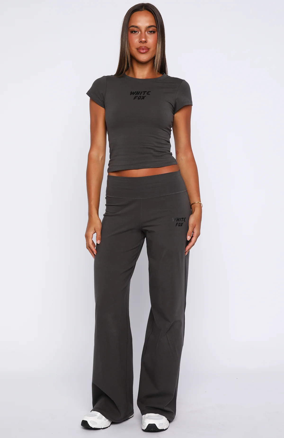 Break The Records Wide Leg Pants Charcoal - Image 2
