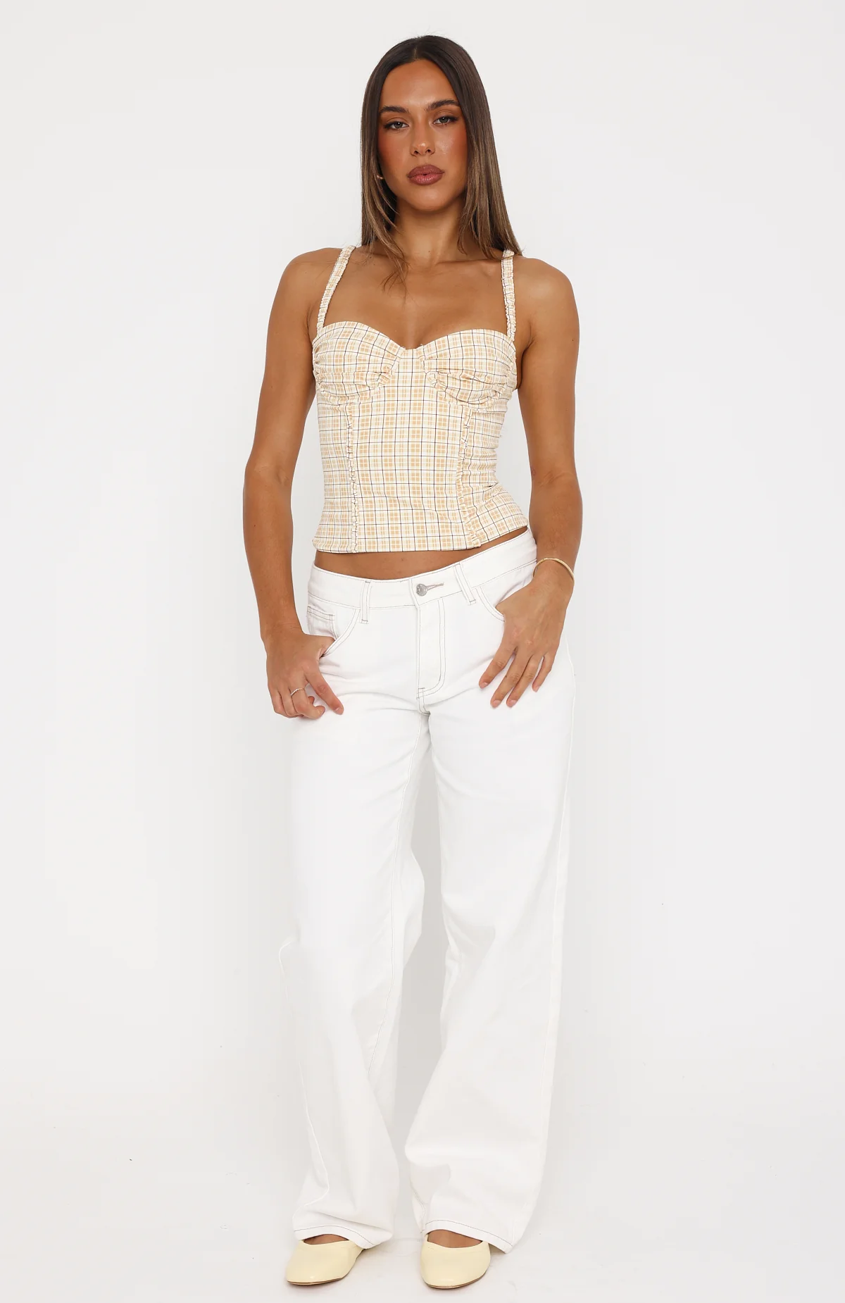 Cosmic Crush Bustier Burnt Butter Check - Image 6