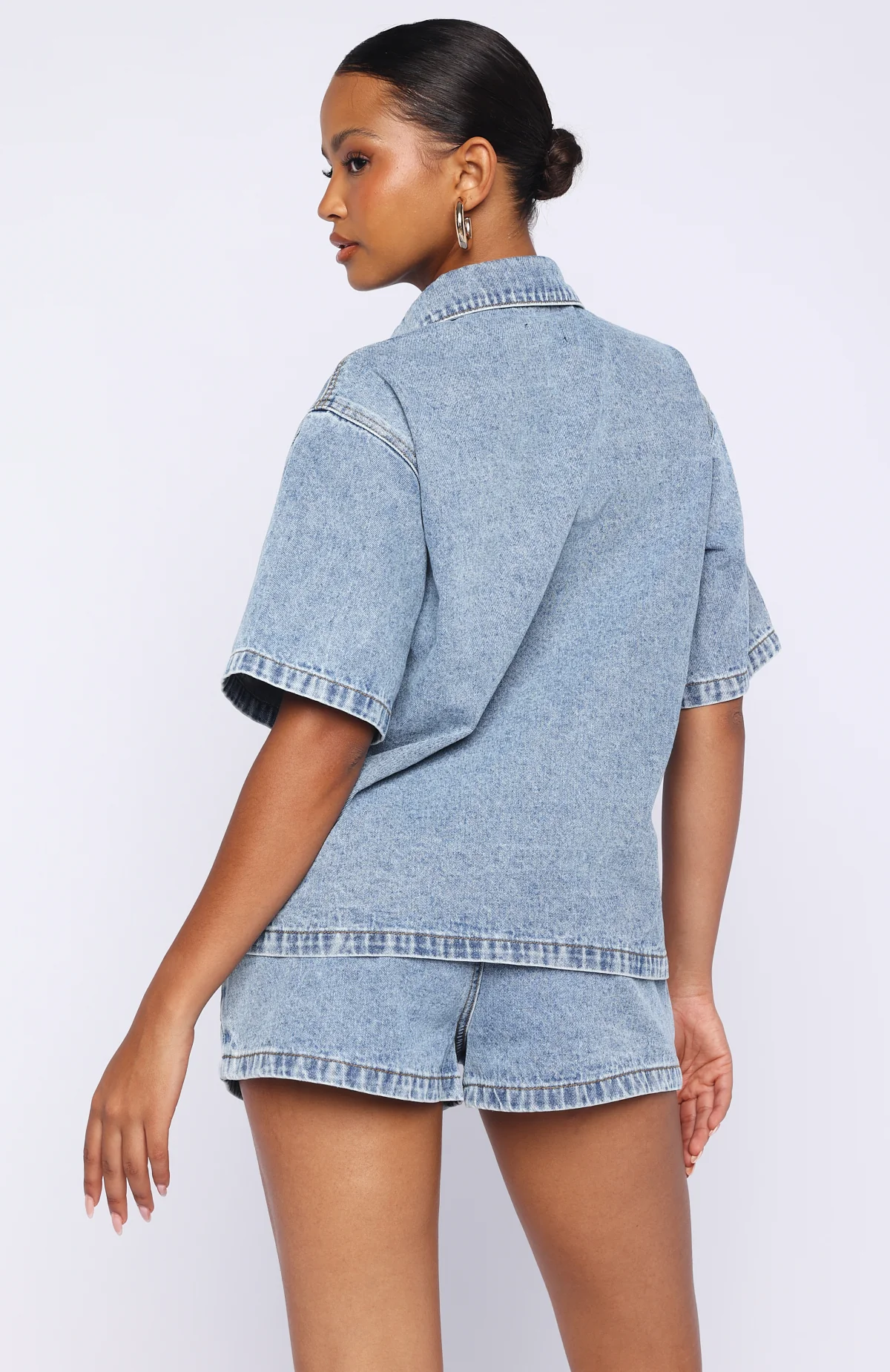 Denim Daydream Button Up Shirt Mid Blue - Image 4