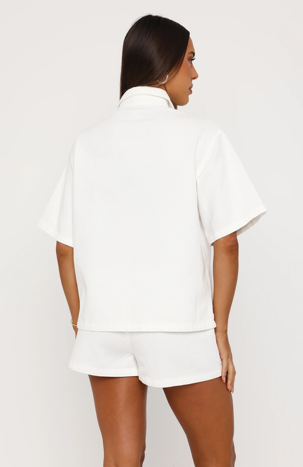 Denim Daydream Shorts White - Image 4