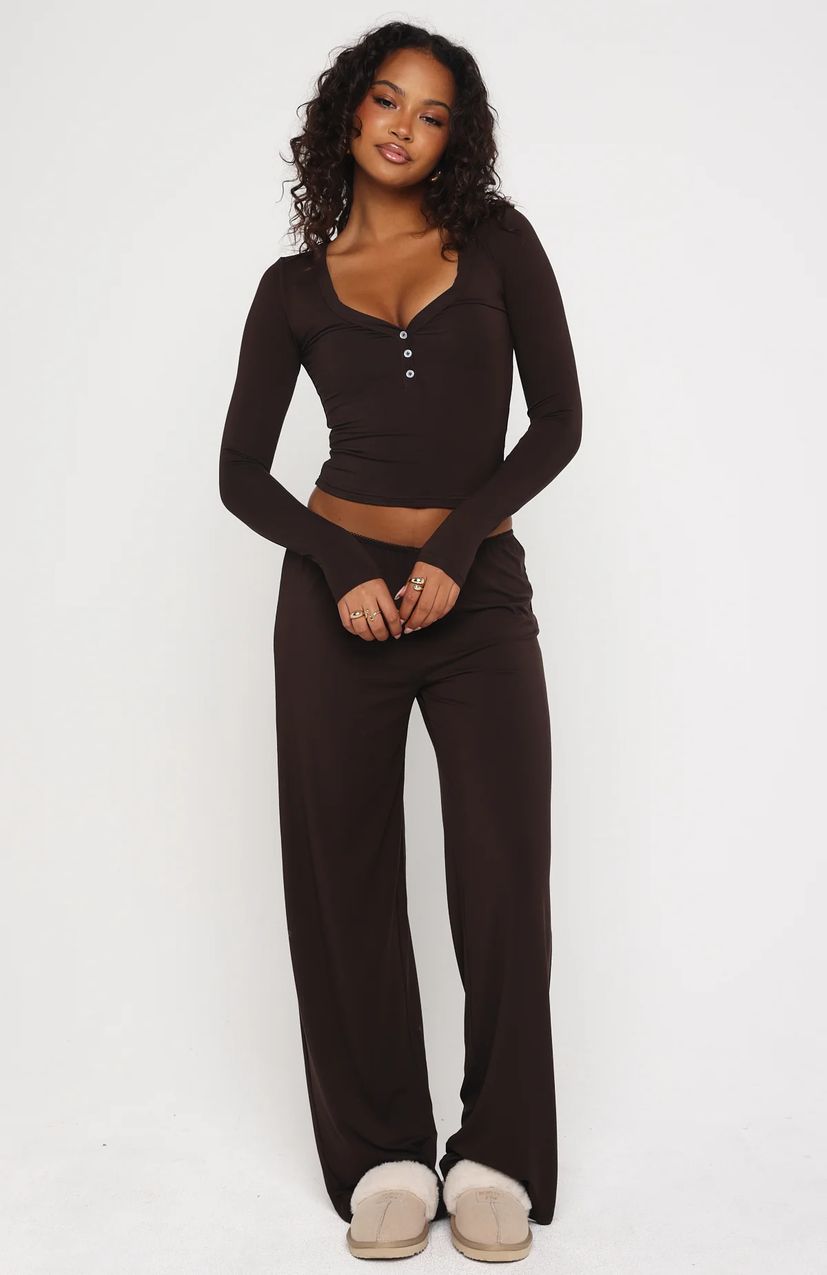Dreamy Pyjama Pants Chocolate - Image 2
