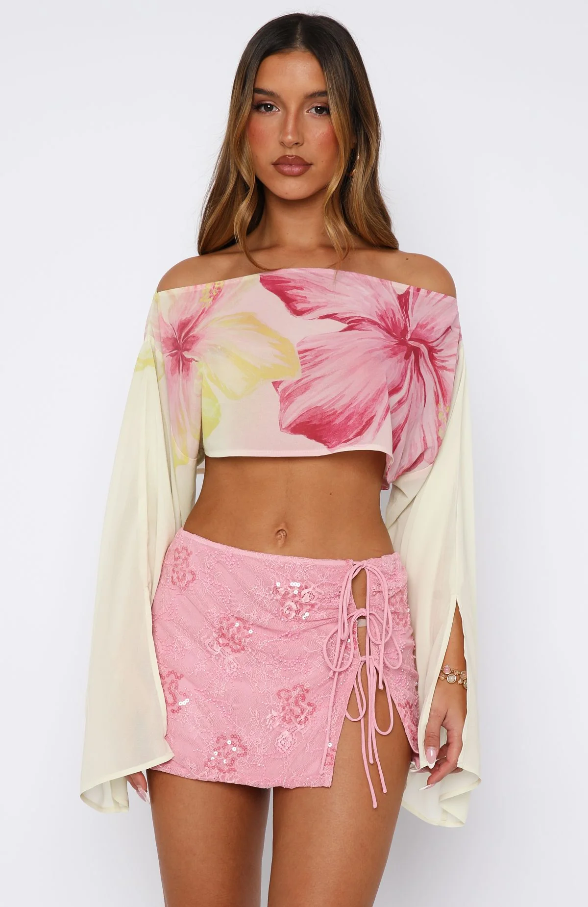 Goddess You Sequin Mini Skirt Pink - Image 2