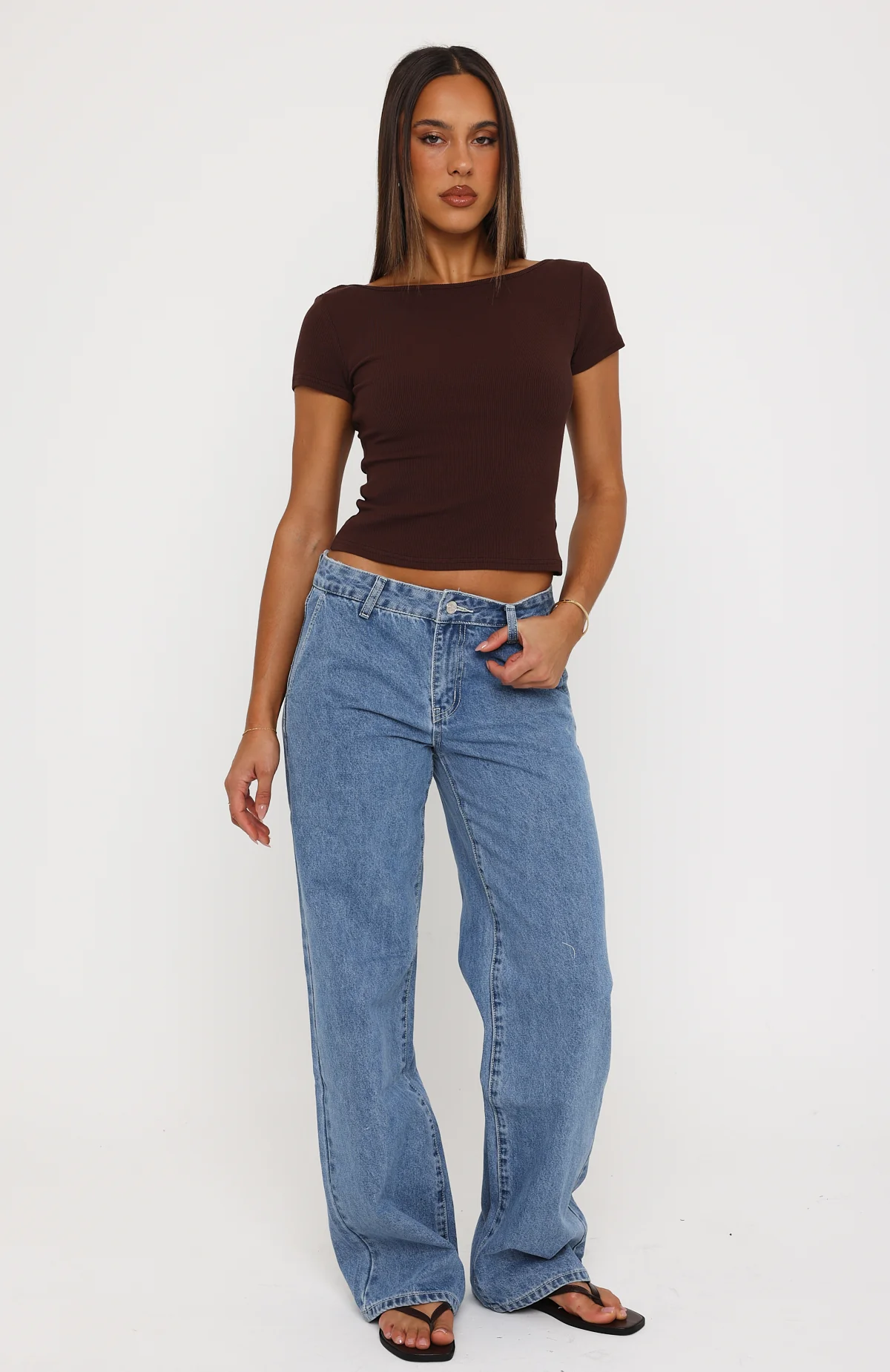 Jealous Side Low Rise Wide Leg Jeans Vintage Blue - Image 2