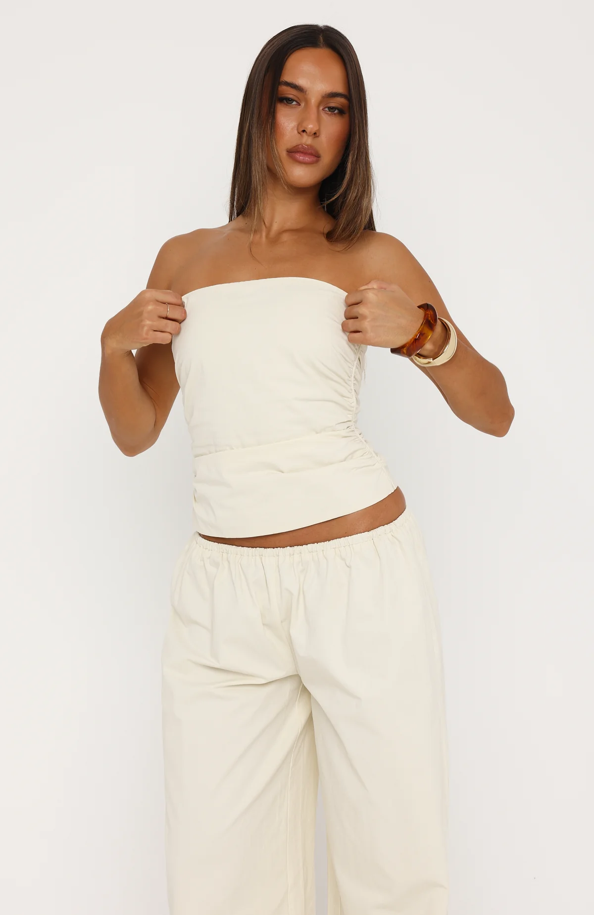 Just Like This Strapless Top Cream - Image 3