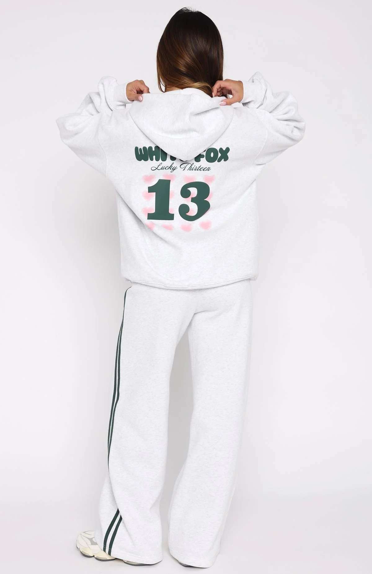 Lucky Thirteen Charise Wide Leg Sweatpants Grey Marle - Image 4