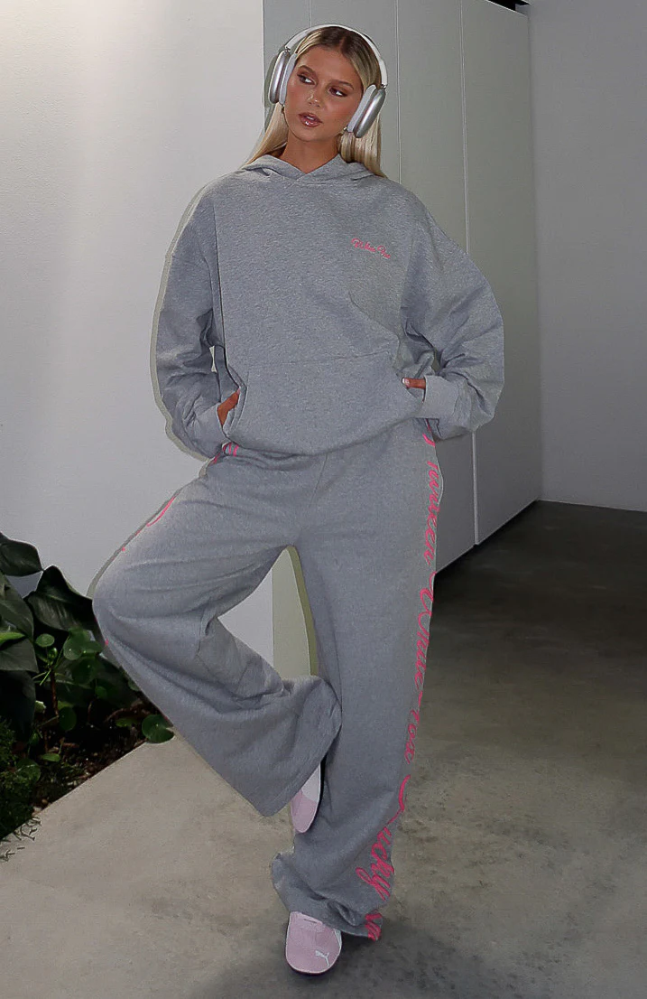 Lucky Thirteen Shaya Oversized Hoodie Dark Grey Marle - Image 7