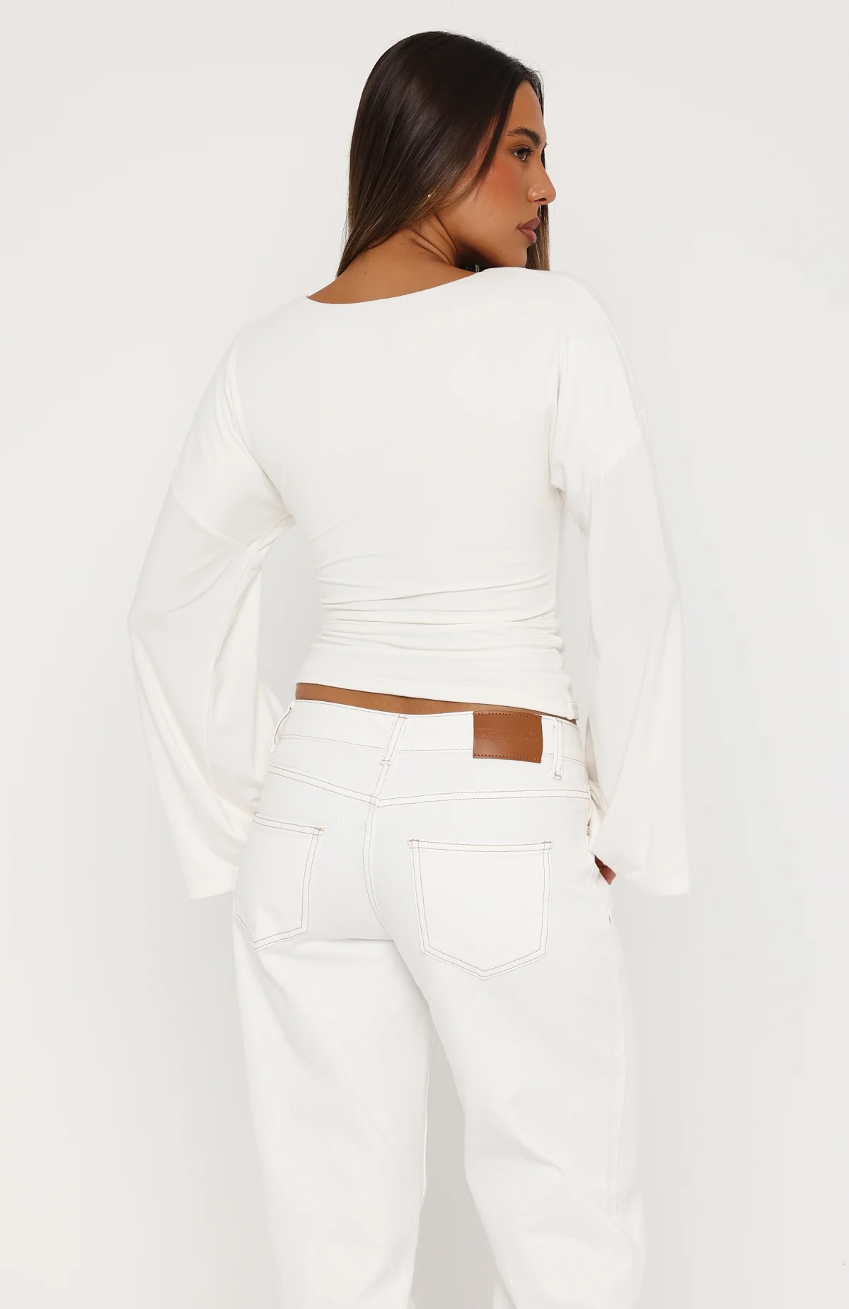 Nobody's Watching Long Sleeve Top White - Image 4