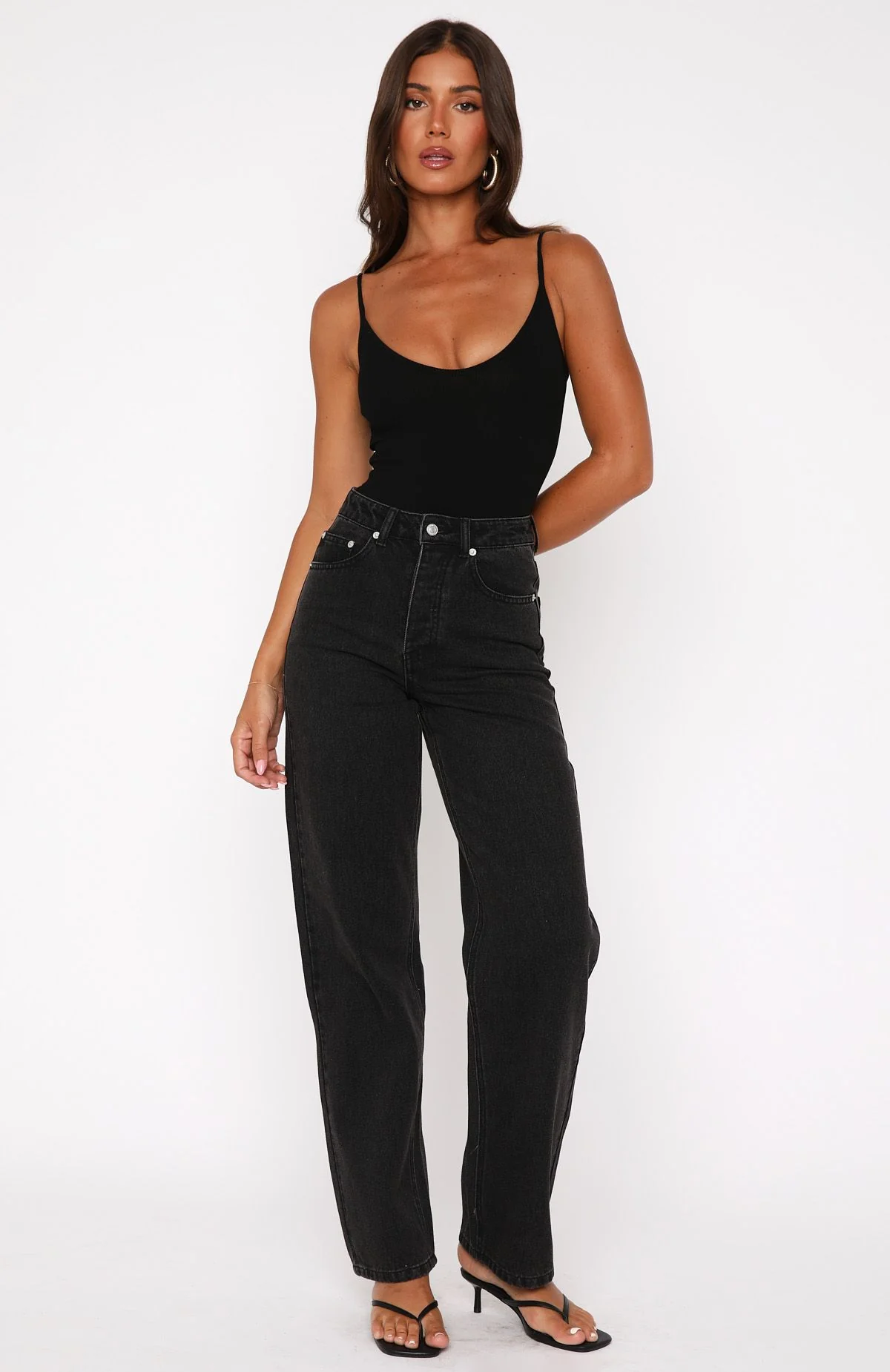 One Call Away High Rise Straight Leg Jeans Vintage Black Wash - Image 2