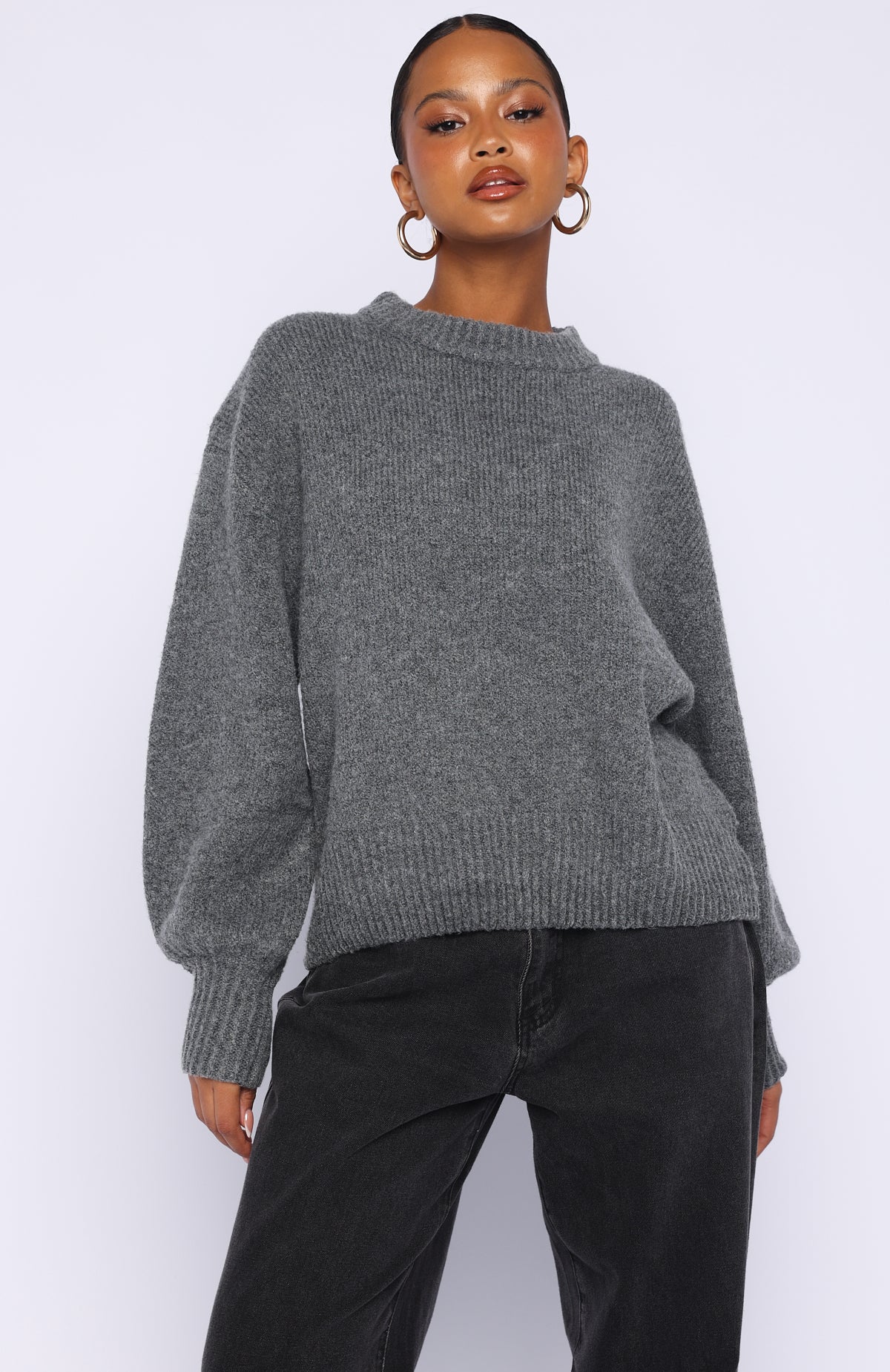 Sashi Knit Sweater Charcoal - Image 2