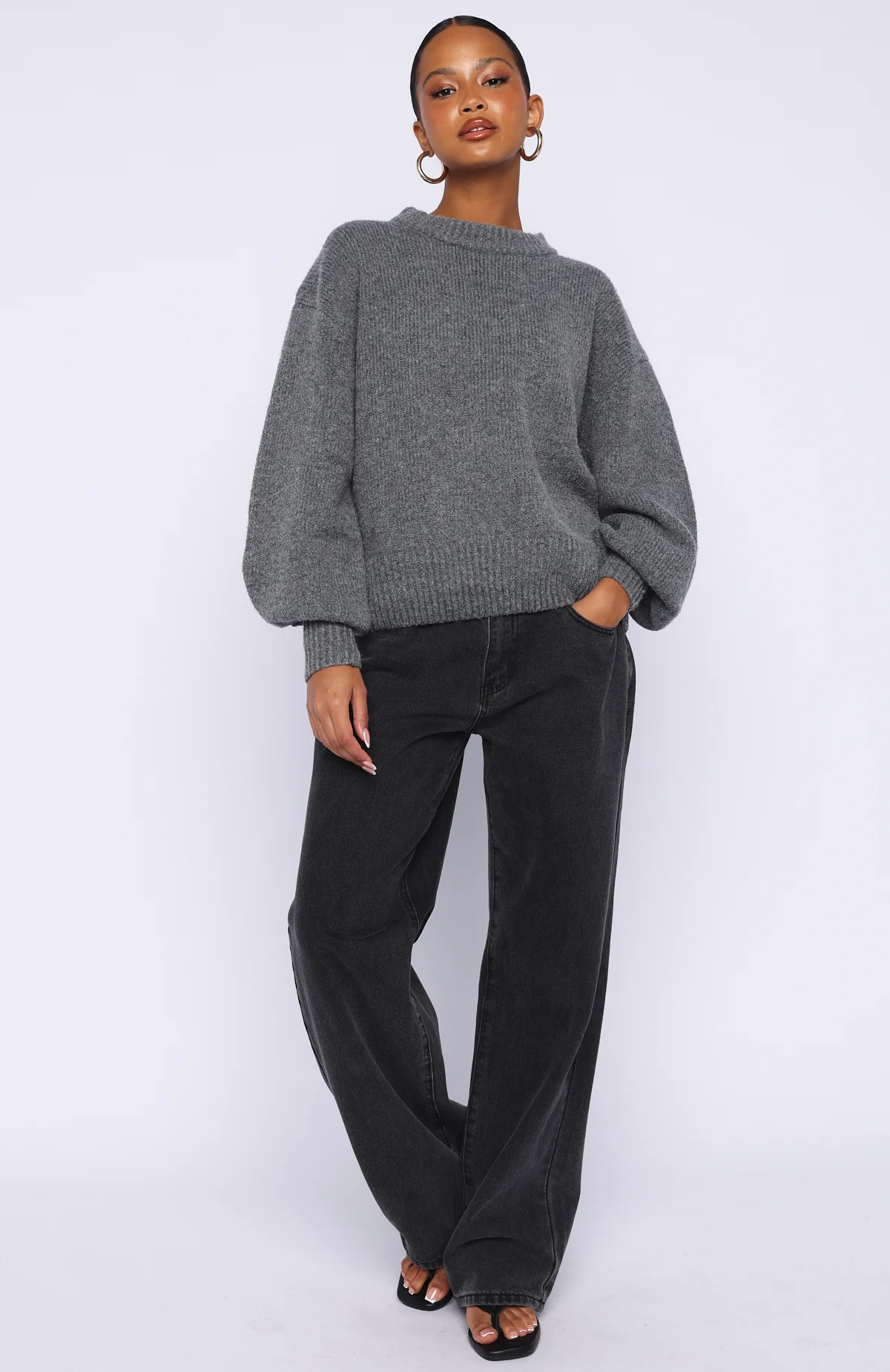 Sashi Knit Sweater Charcoal - Image 5