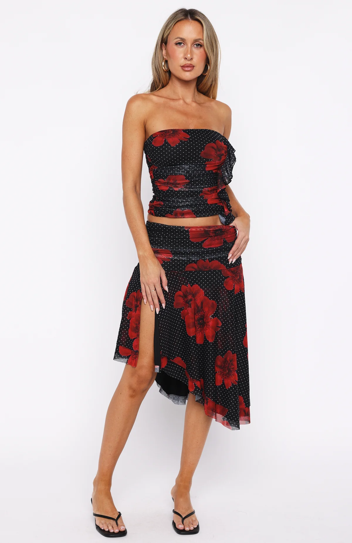 Save My Love Strapless Top Black Scarlet Bloom - Image 5