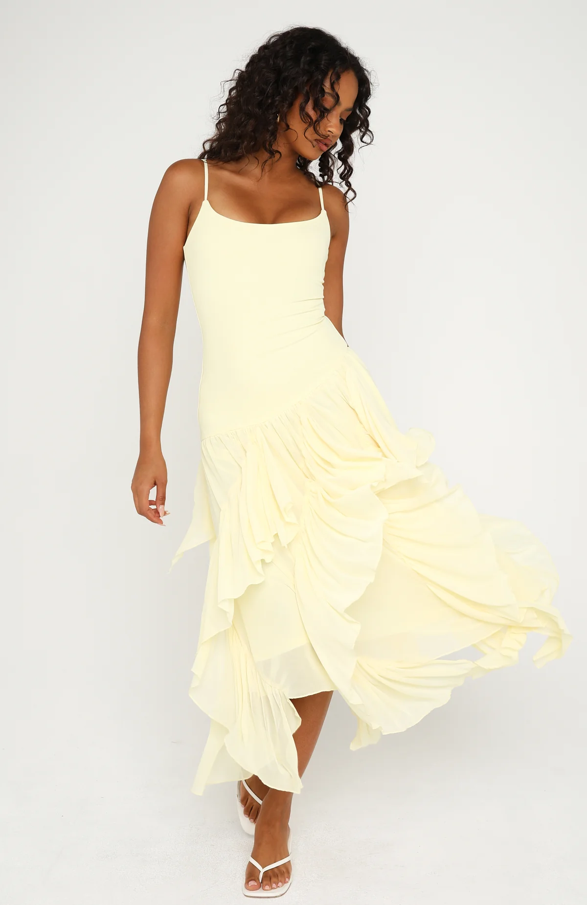 Soul Escape Midi Dress Lemon - Image 2