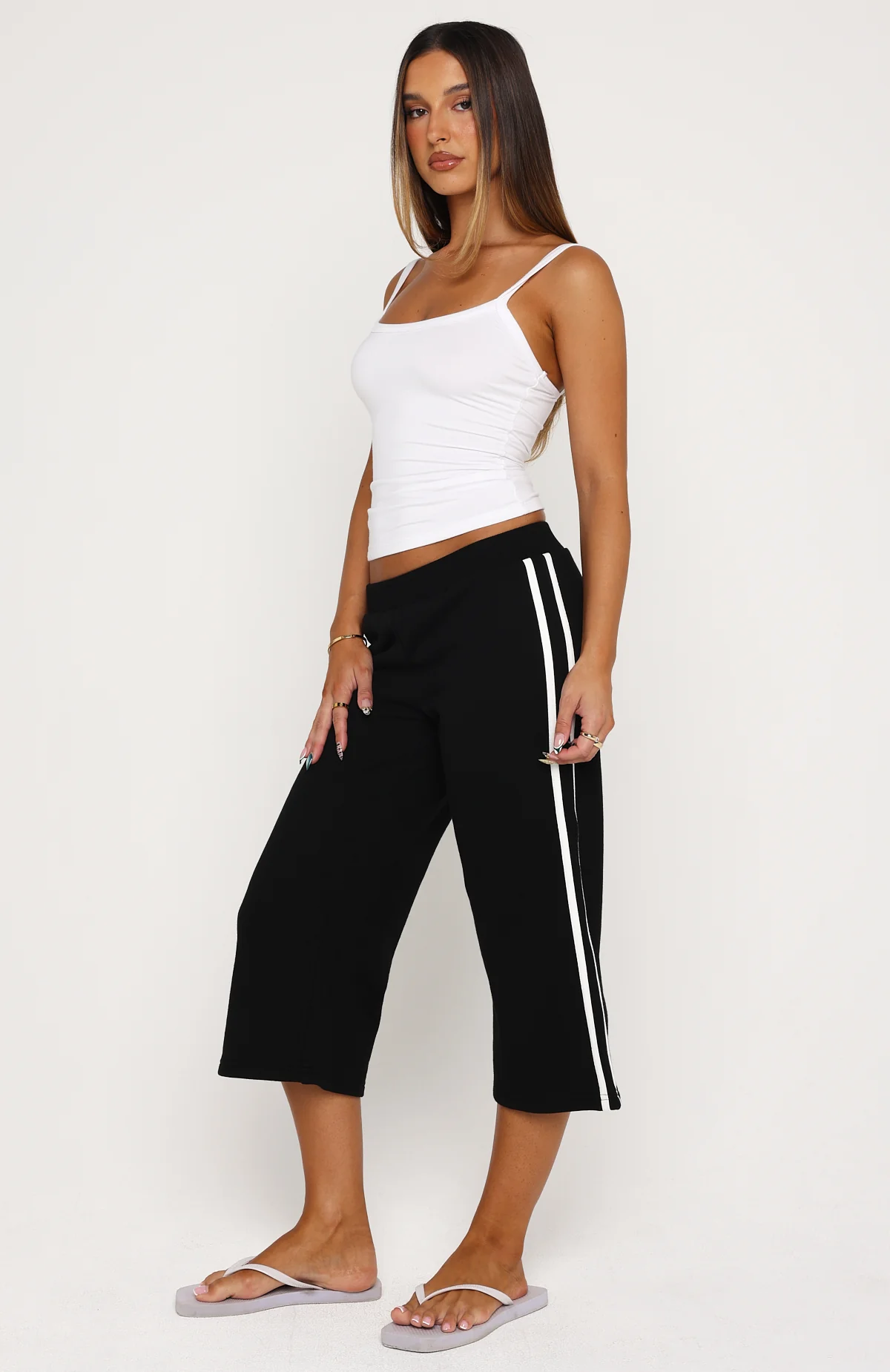 Stuck In A Daze Capri Track Pants Black - Image 3