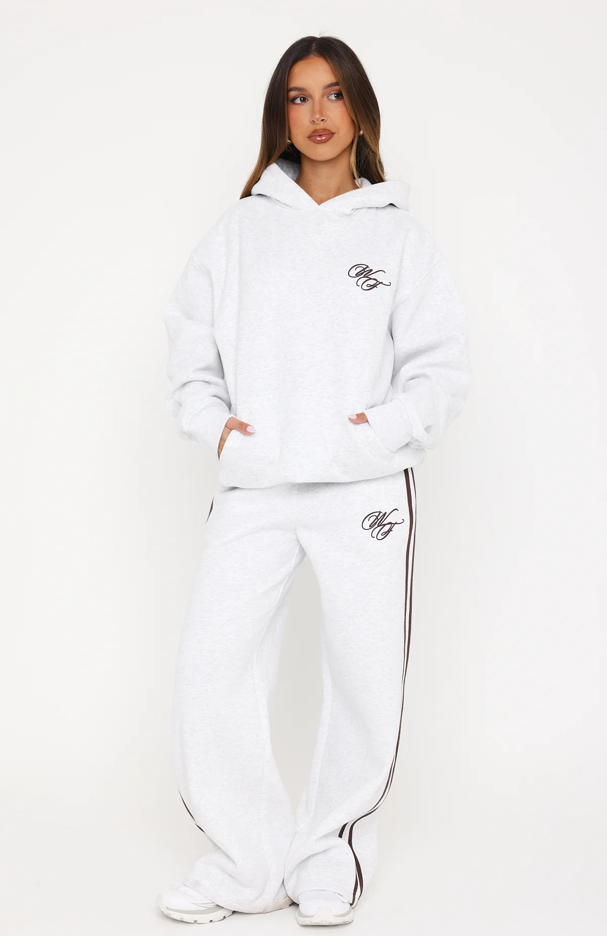 Studio 17 Raven Wide Leg Sweatpants Grey Marle - Image 2