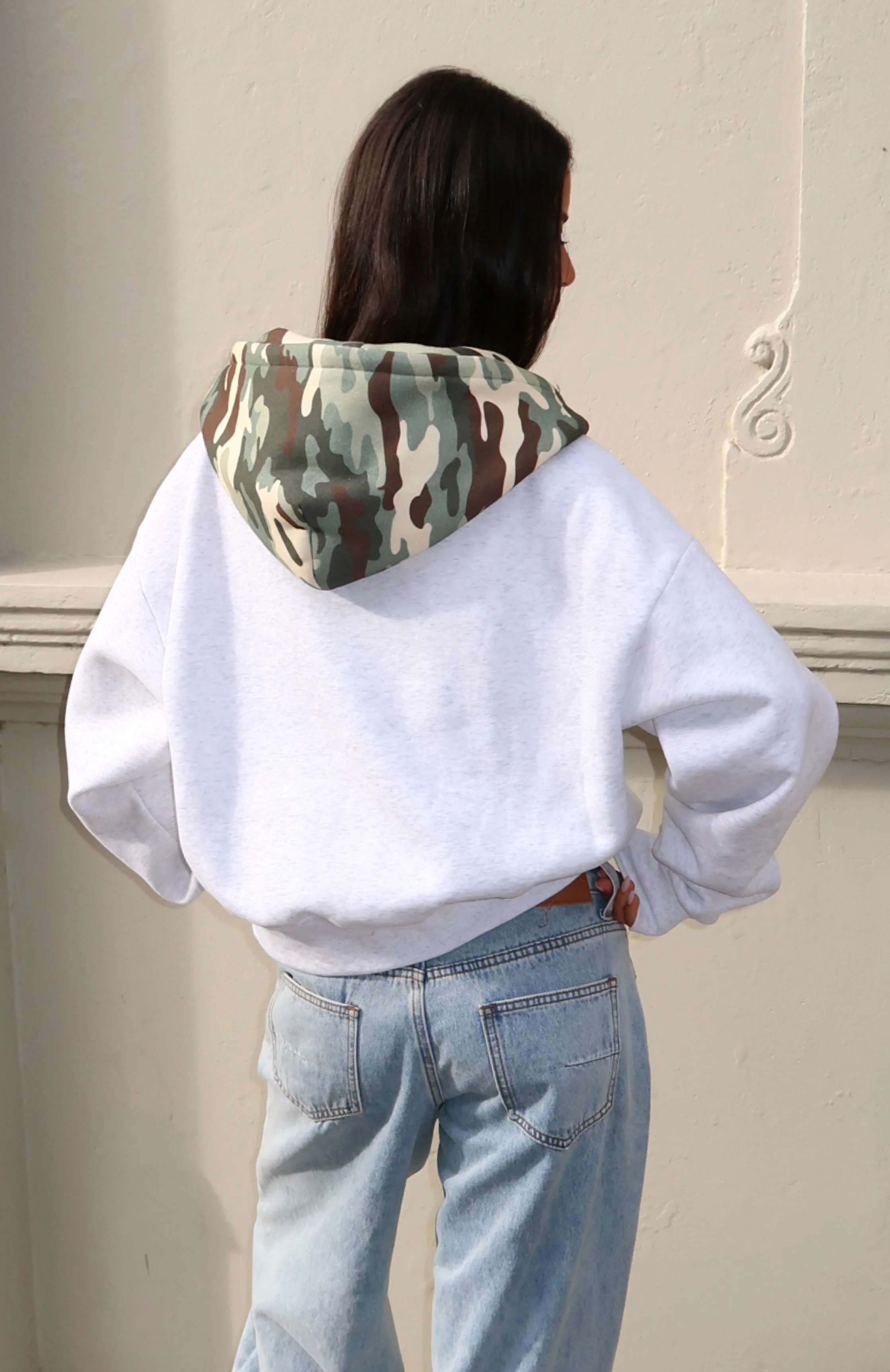 Studio 17 Winona Boxy Zip Front Hoodie Grey Marle - Image 2