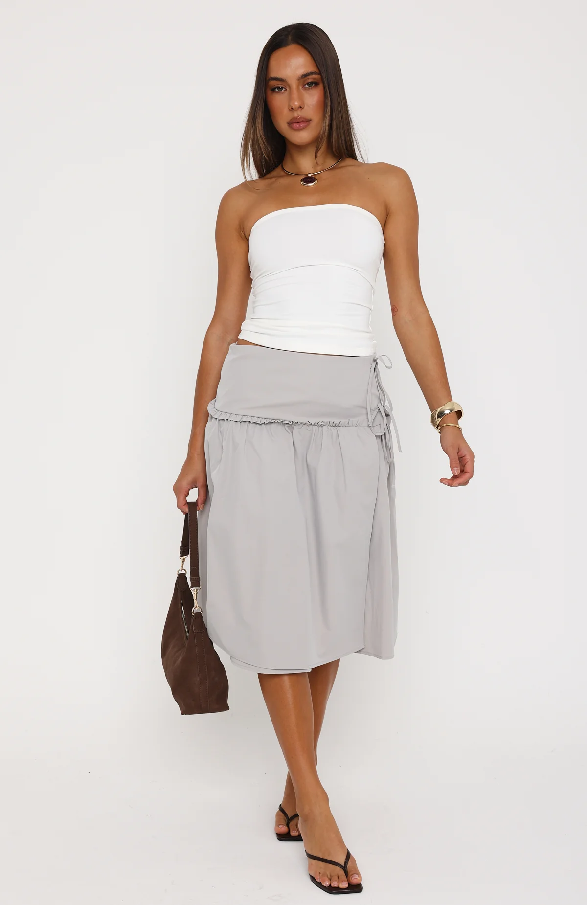 Sweet Chaos Midi Skirt Dove - Image 3