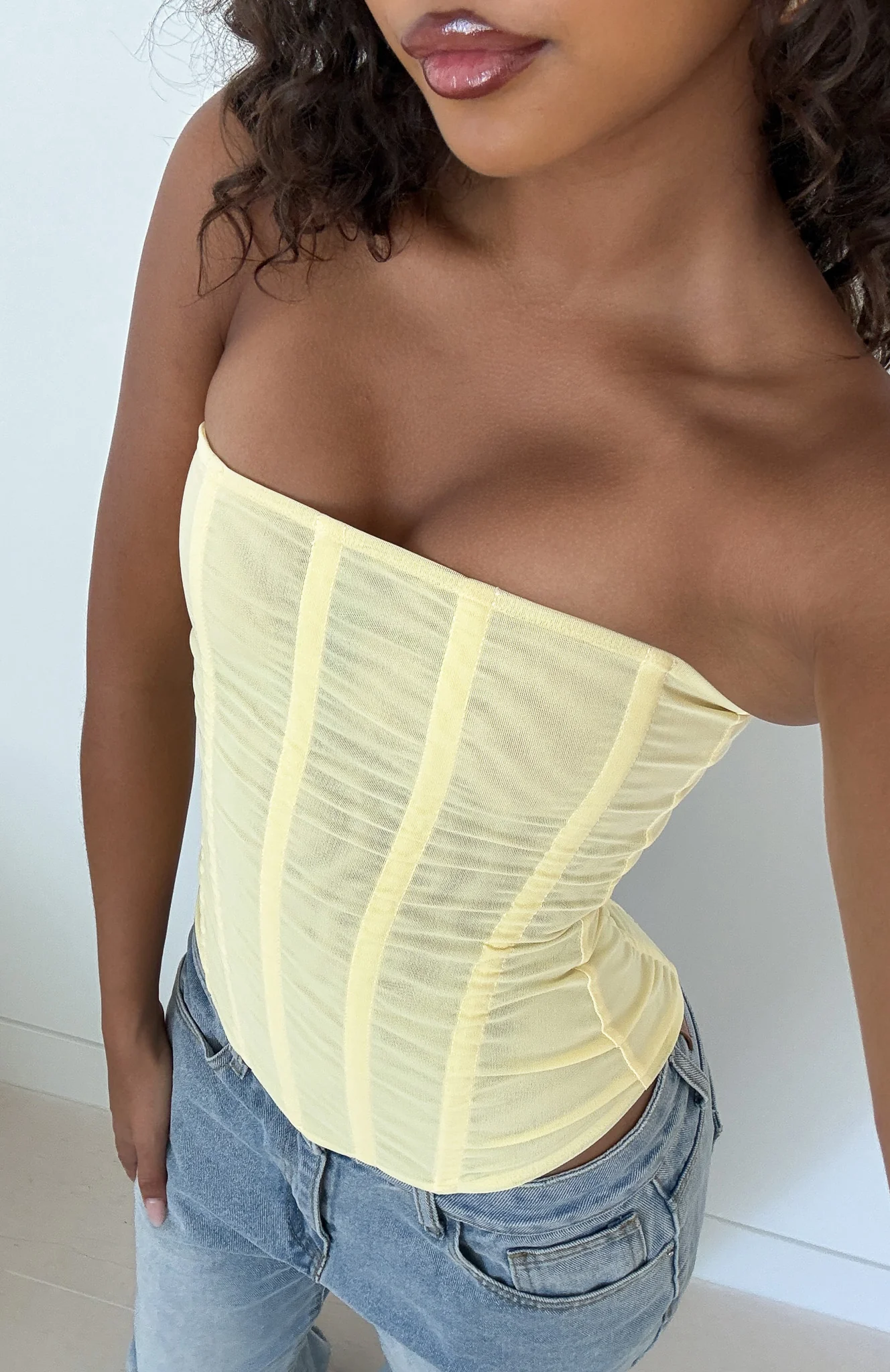 Tell Me A Secret Strapless Bustier Lemon - Image 6