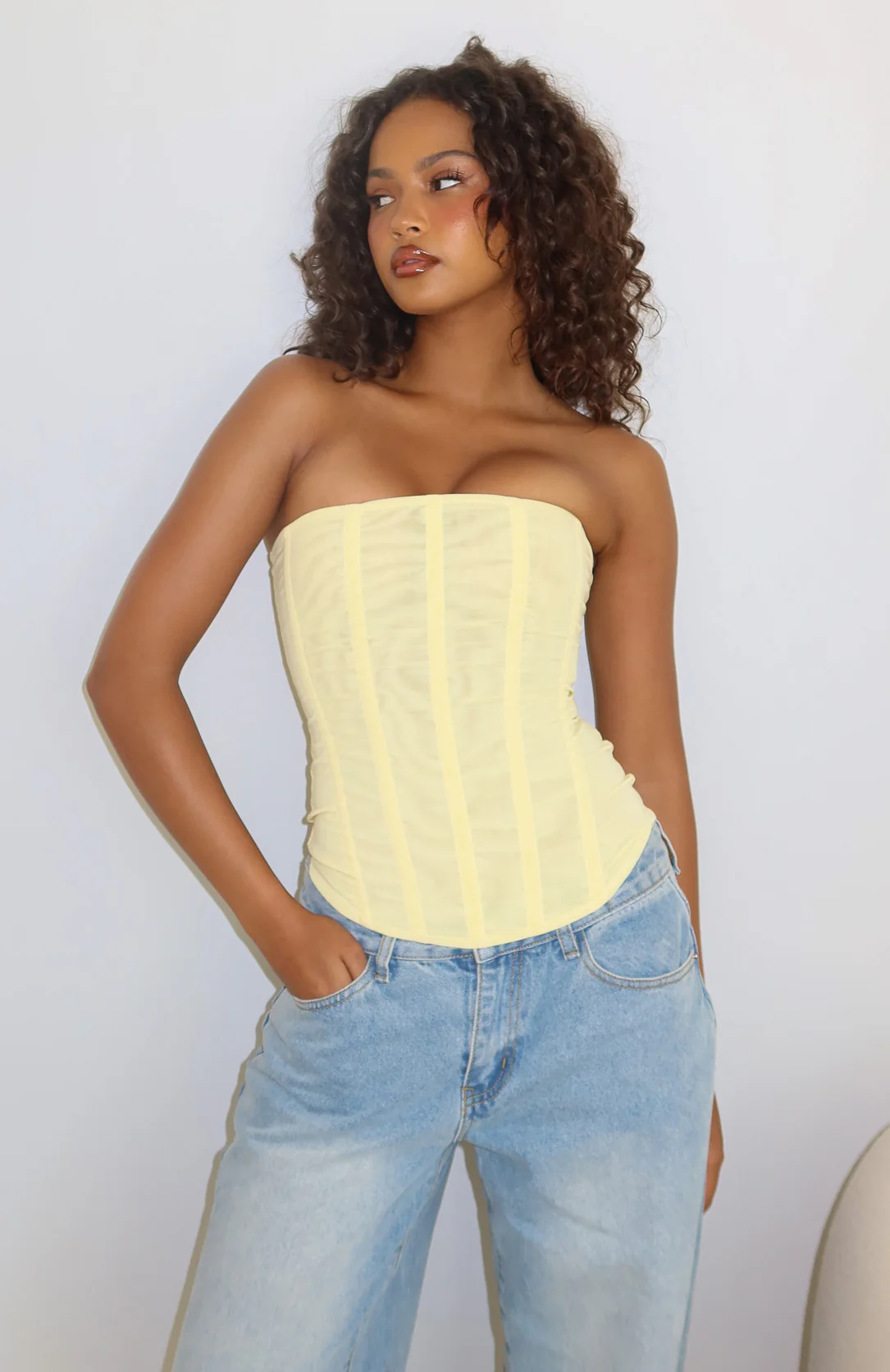 Tell Me A Secret Strapless Bustier Lemon - Image 8