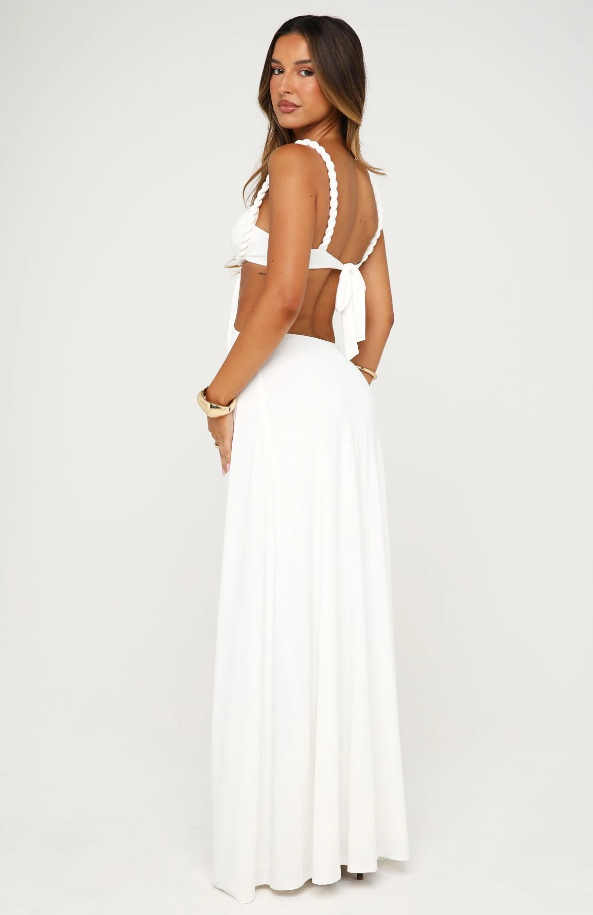 Tessara Twist Maxi Dress Off White - Image 6