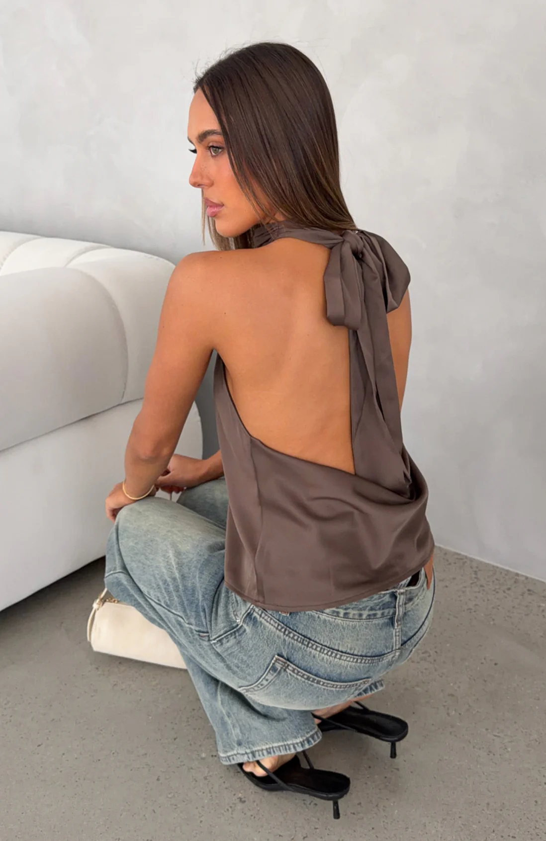 Too Sweet Halter Top Mocha - Image 2