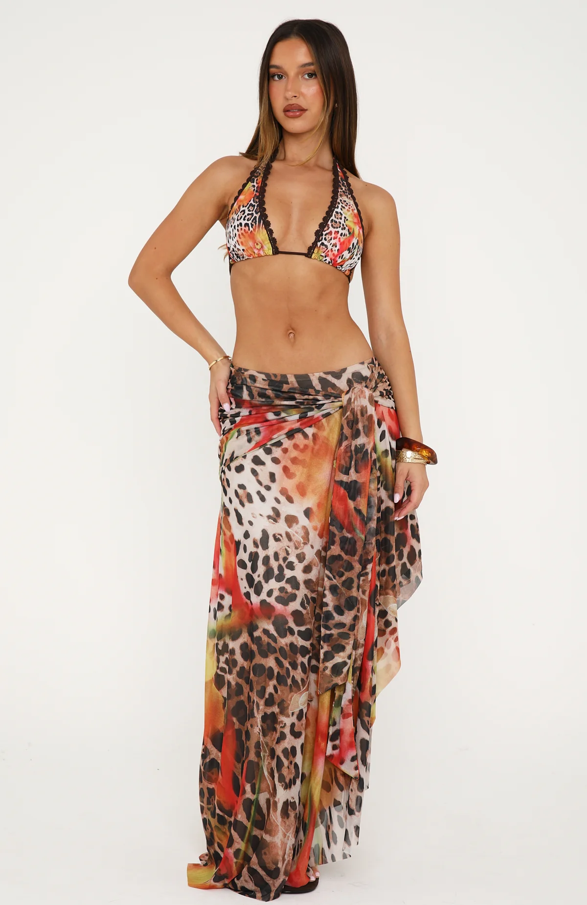 Untie Me Midi Skirt Wild Hibiscus - Image 3