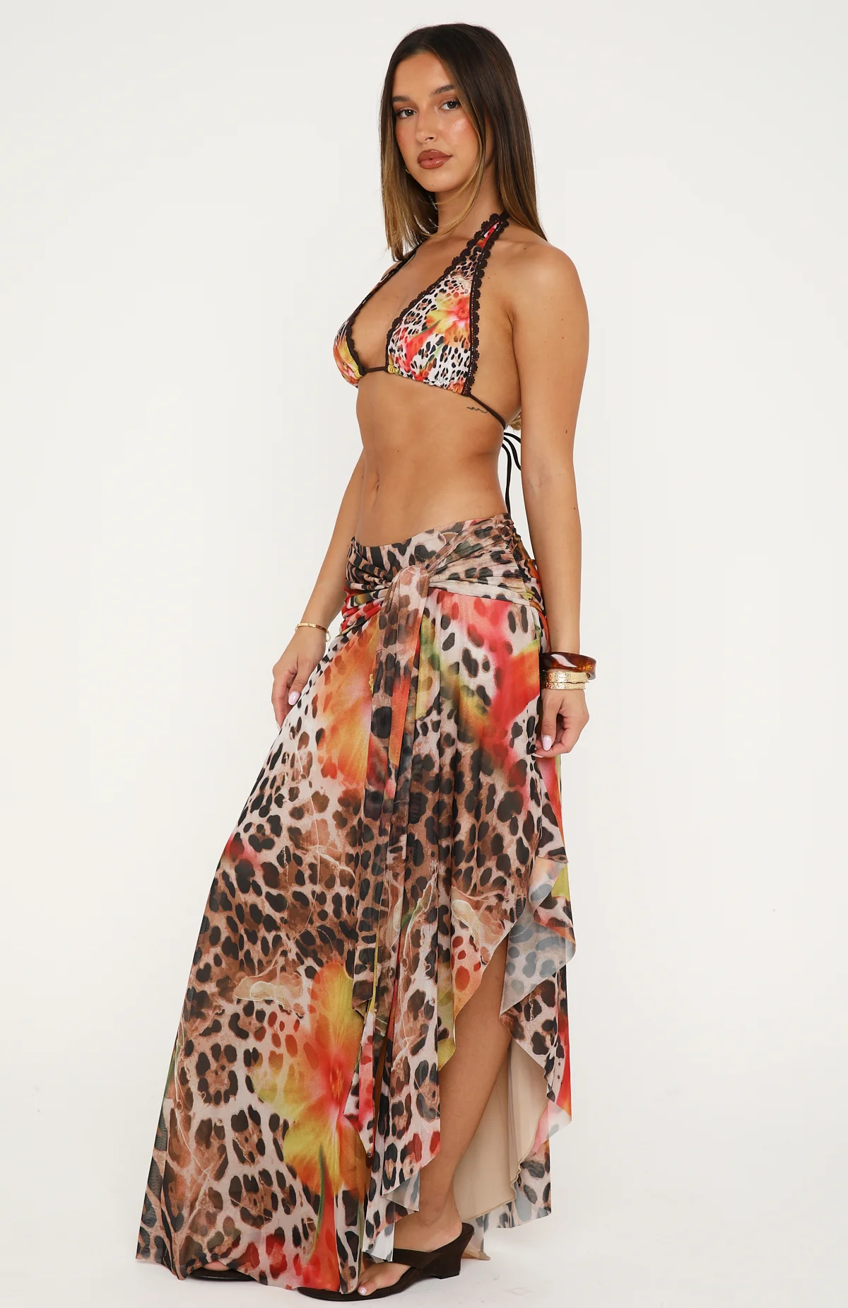 Untie Me Midi Skirt Wild Hibiscus - Image 4