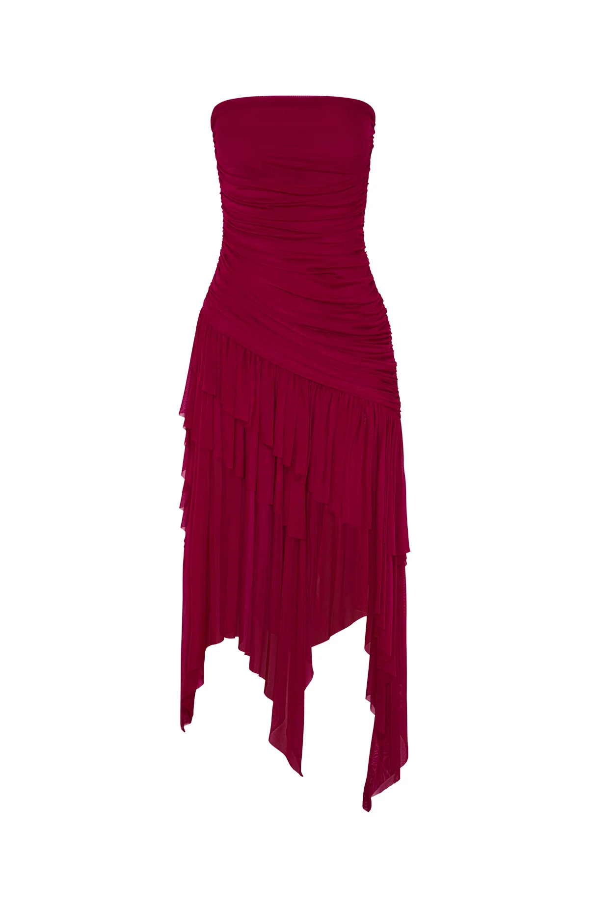 Venetian Dreams Strapless Midi Dress Dragonfruit - Image 5