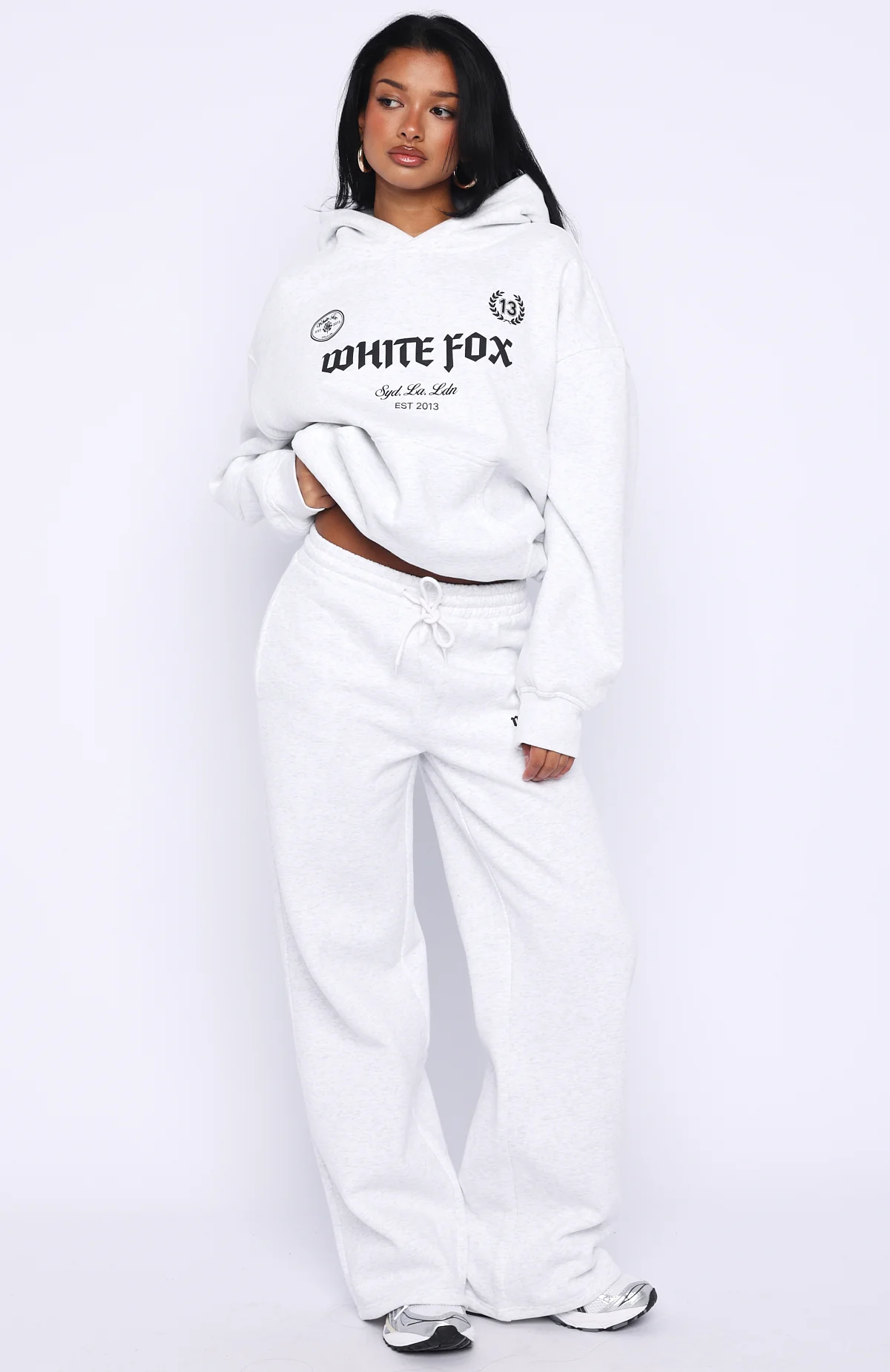 Vibe Too High Wide Leg Sweatpants Grey Marle - Image 2