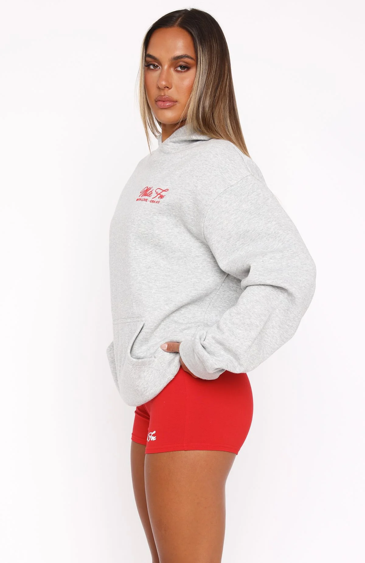 With Love & Kisses Oversized Hoodie Dark Grey Marle - Image 4