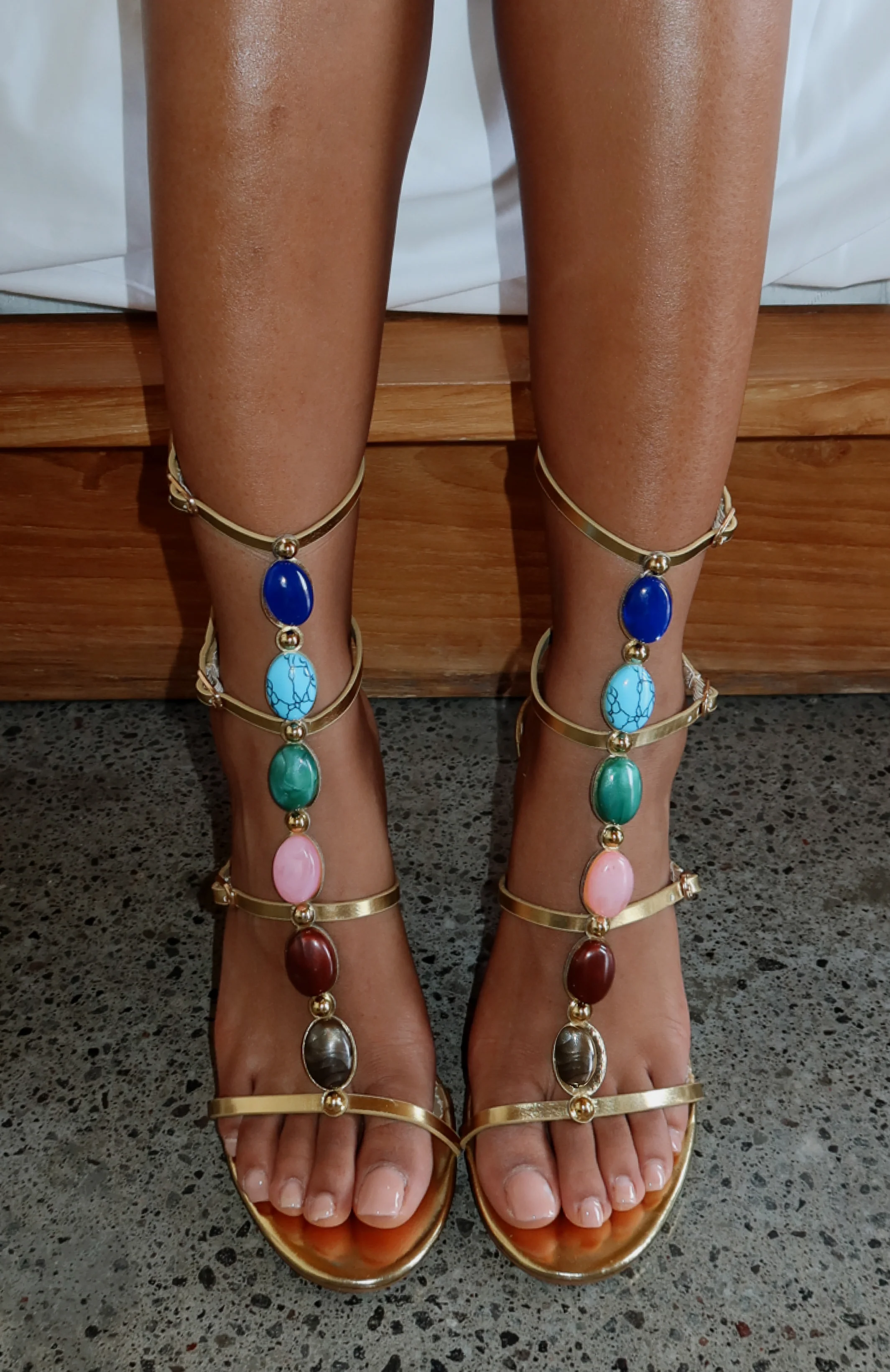 Yana Beaded Heels Gold - Image 6